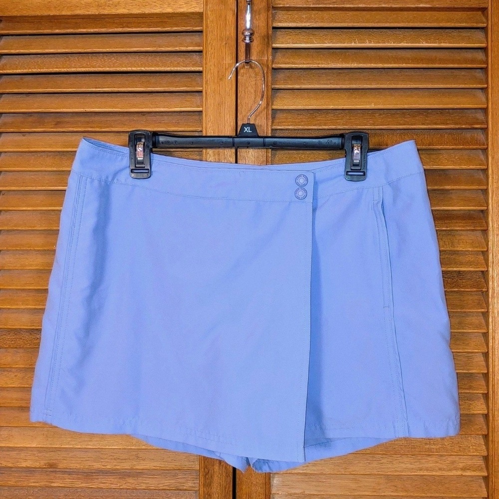 Eddie Bauer Wrap Front Skort Womens 12 Blue Active Outdoor Hiking Tennis Golf